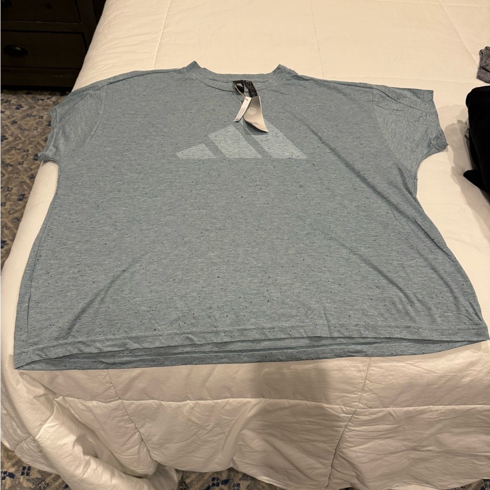 Adidas Heather Blue Speckled Tee